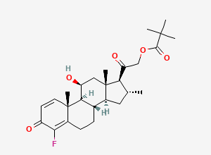 Two-dimensional chemical structure of Fluocortolone Pivalate EP Impurity E (Free Base)
