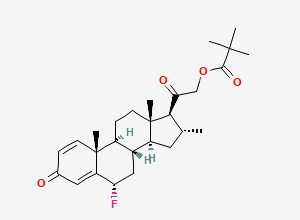 Two-dimensional chemical structure of Fluocortolone Pivalate EP Impurity F (Free Base)
