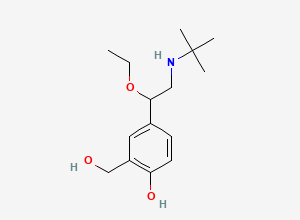 Two-dimensional chemical structure of Albuterol Related Compound F /Salbutamol Ethyl Ether (Free Base), CAS 1221742-55-7