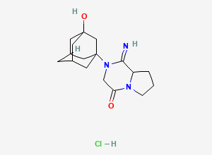 Two-dimensional chemical structure of Vildagliptin Imine Impurity (HCl Salt) / Vildagliptin Cyclo Imidamide / Vildagliptin Impurity A, CAS 2663700-61-4