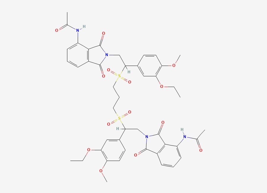 Two-dimensional chemical structure of Apremilast Des Oxo Impurity, CAS 2487573-08-8