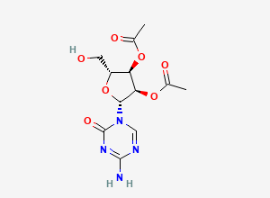 Two-dimensional chemical structure of (2R,3R,4R,5R)-2-(4-Amino-2-oxo-1,3,5-triazin-1(2H)-yl)-5-(hydroxymethyl)tetrahydrofuran-3,4-diyl diacetate
