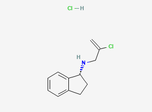 Two-dimensional chemical structure of (R)-N-(2-Chloroallyl)-2,3-dihydro-1H-inden-1-amine hydrochloride