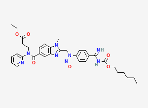 Two-dimensional chemical structure of N-Nitroso Dabigatran Etexilate, CAS 2892260-29-4
