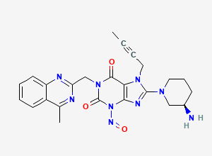 Two-dimensional chemical structure of N-Nitroso Desmethyl Linagliptin