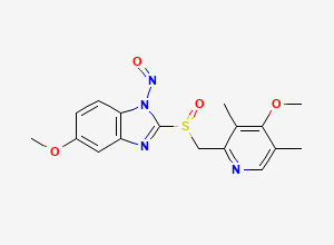 Two-dimensional chemical structure of N-Nitroso Omeprazole Impurity
