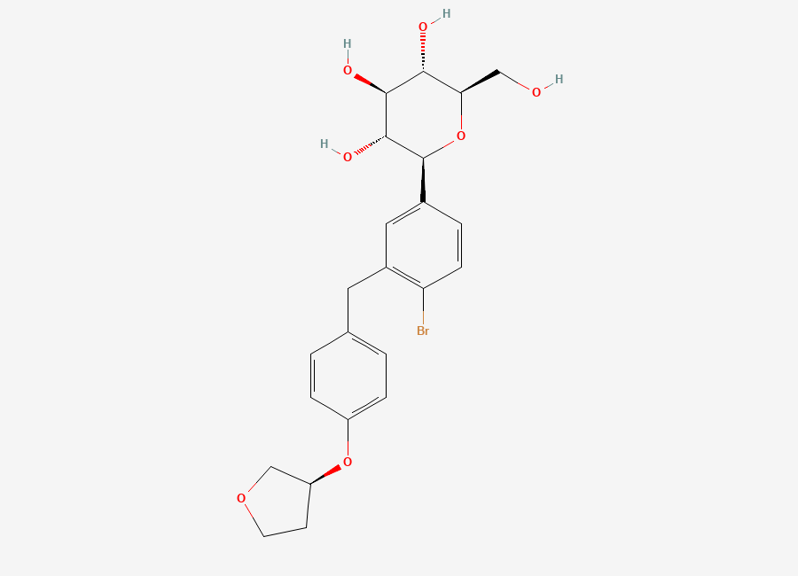 Two-dimensional chemical structure of Bromo Empagliflozin