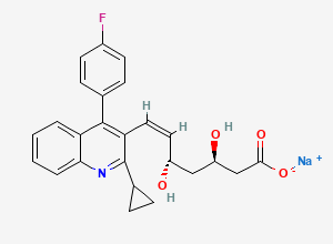 Two-dimensional chemical structure of Pitavastatin Sodium (Z)-Isomer Impurity, CAS 1633767-50-6