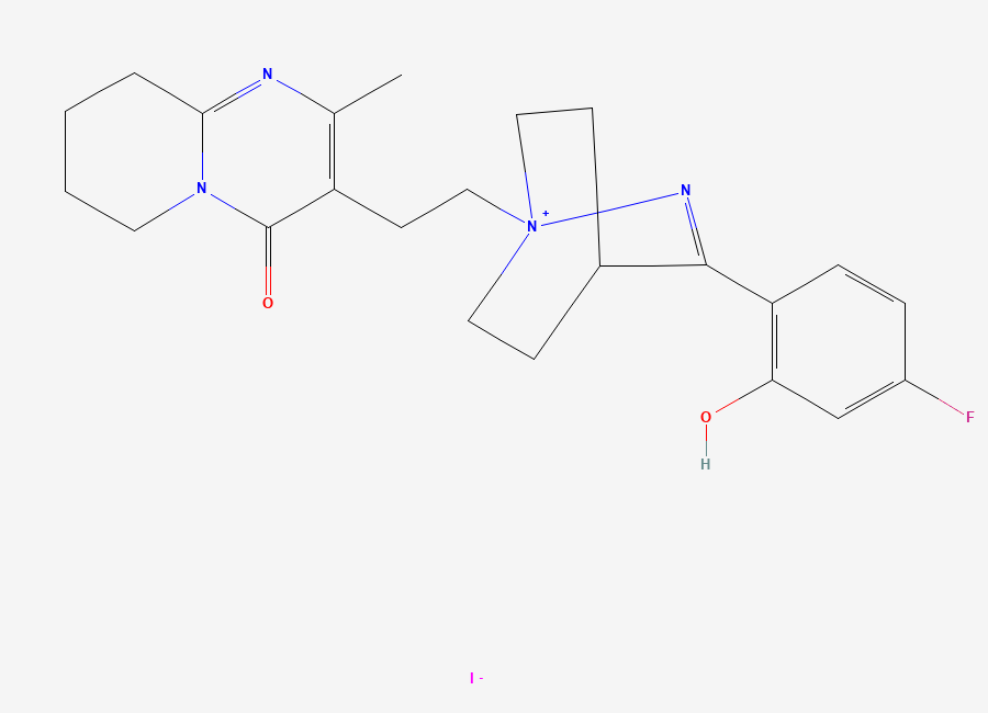 Two-dimensional chemical structure of Bicyclo Risperidone Iodide, CAS 2231638-02-9