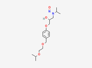 Two-dimensional chemical structure of N-Nitroso Bisoprolol, CAS 2820170-76-9