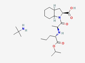 Two-dimensional chemical structure of Perindoprilat Isopropyl Ester tert-Butylamine Salt