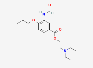 Two-dimensional chemical structure of 2-(Diethylamino)ethyl 3-formamido-4-propoxybenzoate, CAS 2640676-97-5