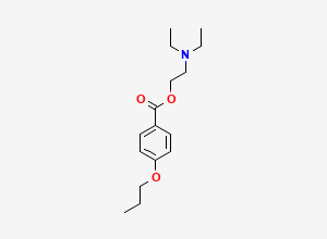 Two-dimensional chemical structure of 2-(Diethylamino)ethyl 4-propoxybenzoate, CAS 15788-85-9