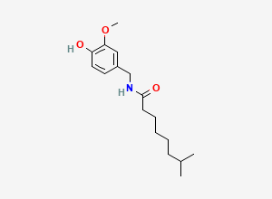 Two-dimensional chemical structure of Nordihydro Capsaicin, CAS 28789-35-7