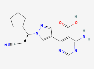 Two-dimensional chemical structure of Ruxolitinib Acid Amine Impurity, CAS 2606144-44-7
