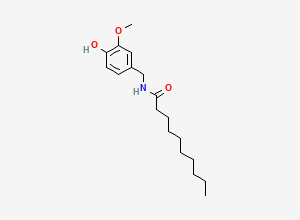Two-dimensional chemical structure of N-Vanillyldecanamide, CAS 31078-36-1