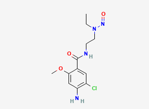 Two-dimensional chemical structure of N-Desethyl N-Nitroso Metoclopramide