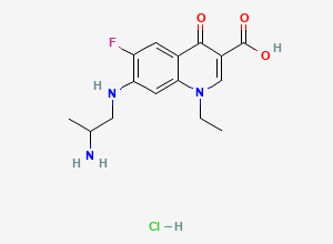 Two-dimensional chemical structure of Lomefloxacin Impurity 8 (HCl Salt)