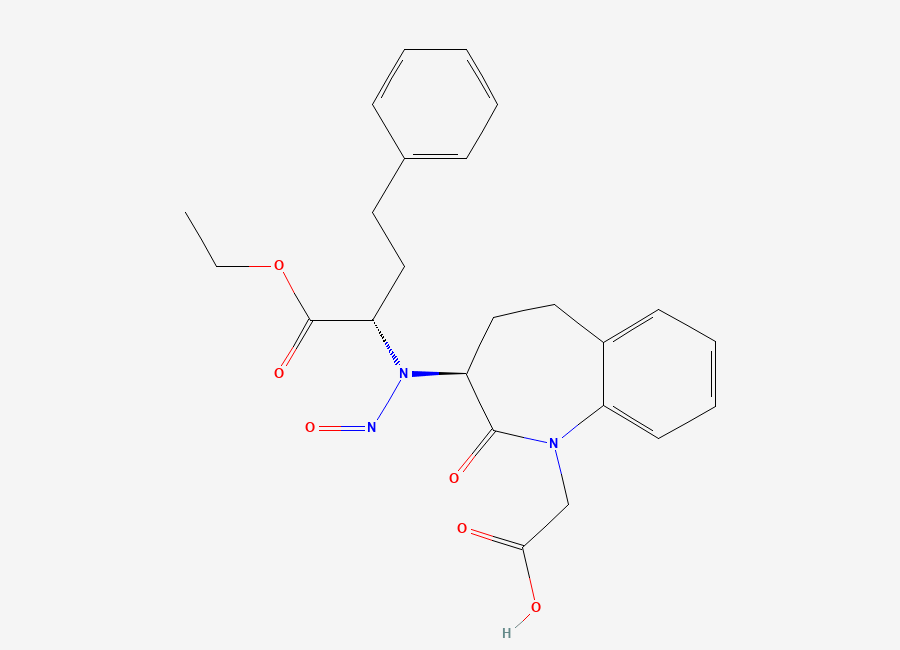 Two-dimensional chemical structure of N-Nitroso Benazepril, CAS 3028194-79-5