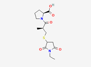 Two-dimensional chemical structure of Captopril-1'-ethylpyrrolidinyl-2',5'-dione