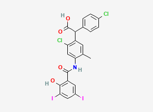 Two-dimensional chemical structure of Closantel EP Impurity C
