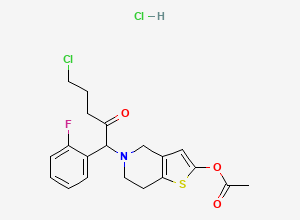 Two-dimensional chemical structure of Prasugrel EP Impurity E/ Prasugrel CATP Impurity / Prasugrel Chlorobutyryl Analog (HCl Salt), CAS 1618107-96-2