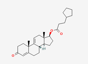 Two-dimensional chemical structure of Delta 9(11) Testosterone Cypionate, CAS 122651-11-0