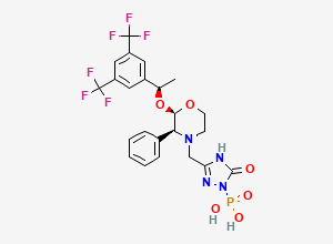 Two-dimensional chemical structure of Desfluoro Fosaprepitant