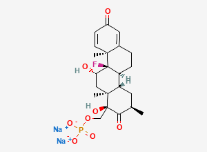 Two-dimensional chemical structure of 16(17)a-17R-Homodexamethasone Sodium Phosphate (Disodium Salt)