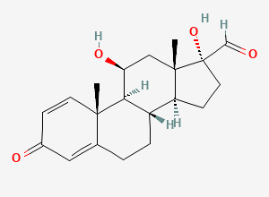 Two-dimensional chemical structure of 17-Deshydroxyacetyl 17- Carbonyl Prednisolone, CAS 167997-18-4