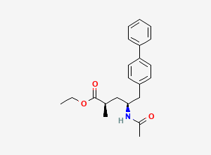 Two-dimensional chemical structure of Sacubitril N-Acetyl Impurity