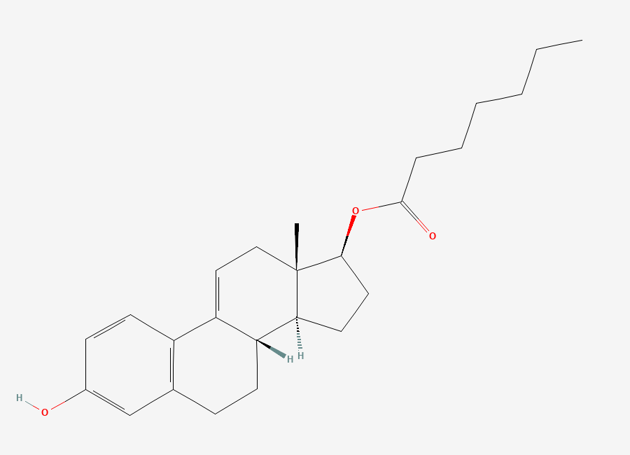 Two-dimensional chemical structure of Delta-9(11)-Estradiol 17-Enanthate, CAS 95960-05-7