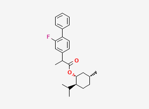 Two-dimensional chemical structure of [(1R,2S,5R)-5-methyl-2-propan-2-ylcyclohexyl] 2-(3-fluoro-4-phenylphenyl)propanoate
