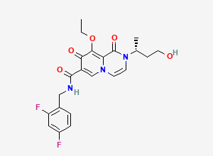 Two-dimensional chemical structure of 2-(4-Hydroxybutan-2-yl) O-Ethyl Dolutegravir, CAS 2778347-47-8