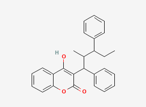 Two-dimensional chemical structure of 4-Hydroxy-3-(2-methyl-1,3-diphenylpentyl)-2H-1-benzopyran-2-one