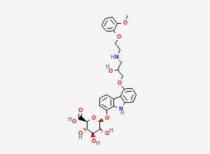 Two-dimensional chemical structure of Carvedilol 8-Hydroxy 8-O-beta-D-Glucuronide, CAS 131087-99-5