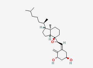 Two-dimensional chemical structure of 1-Hydroxy-7,8-epoxy-vitamin D3
