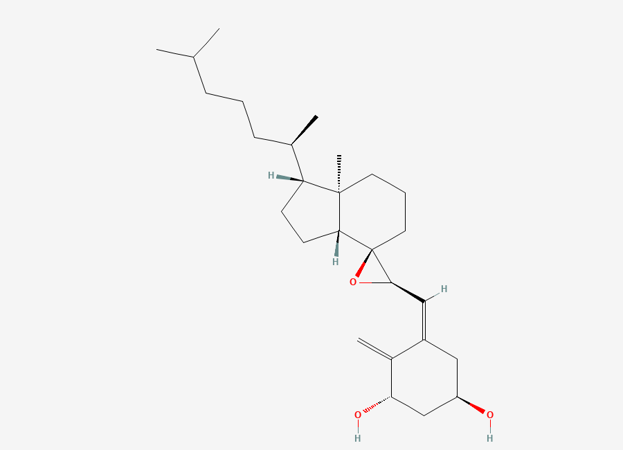 Two-dimensional chemical structure of 1-Hydroxy-7,8-epoxy-vitamin D3