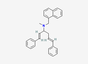 Two-dimensional chemical structure of (1E,5E)-N-Methyl-N-(naphthalen-1-ylmethyl)-1,6-diphenylhexa-1,5-dien-3-amine, CAS 2519489-92-8