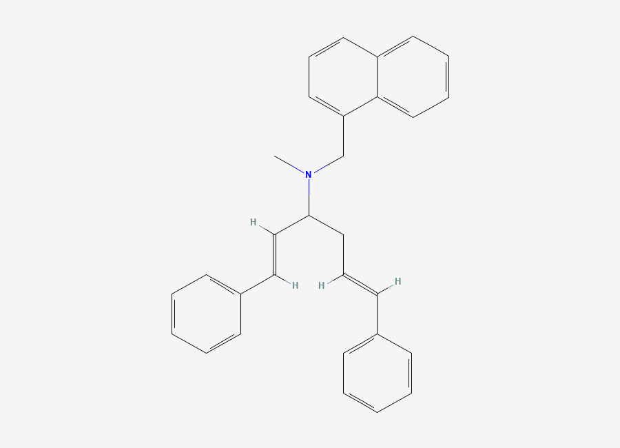 Two-dimensional chemical structure of (1E,5E)-N-Methyl-N-(naphthalen-1-ylmethyl)-1,6-diphenylhexa-1,5-dien-3-amine, CAS 2519489-92-8