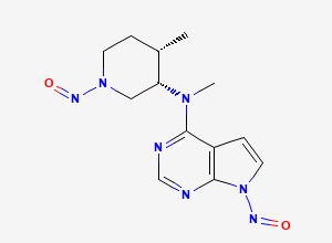 Two-dimensional chemical structure of N-methyl-N-((3S,4S)-4-methyl-1-nitrosopiperidin-3-yl)-7-nitroso-7H-pyrrolo[2,3-d]pyrimidin-4-amine