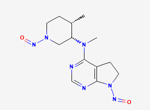 Two-dimensional chemical structure of N-methyl-N-((3S,4S)-4-methyl-1-nitrosopiperidin-3-yl)-7-nitroso-6,7-dihydro-5H-pyrrolo[2,3-d]pyrimidin-4-amine