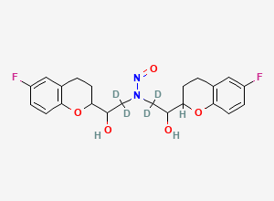 Two-dimensional chemical structure of N-Nitroso rac-Nebivolol-D4 (Mixture of Diastereomers)