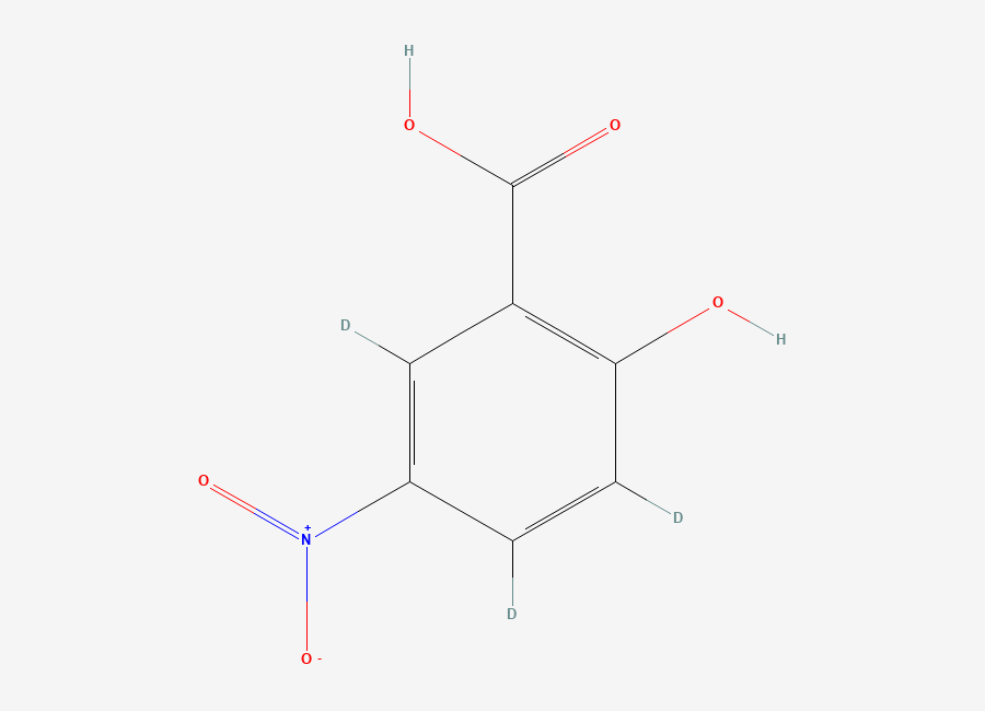 Two-dimensional chemical structure of 5-Nitrosalicylic-D3 Acid