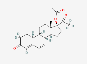 Two-dimensional chemical structure of Nomegestrol Acetate-D6