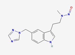 Two-dimensional chemical structure of N-Nitroso Desmethyl Rizatriptan Impurity