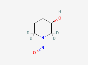 Two-dimensional chemical structure of (S)-1-Nitrosopiperidin-3-ol-D4