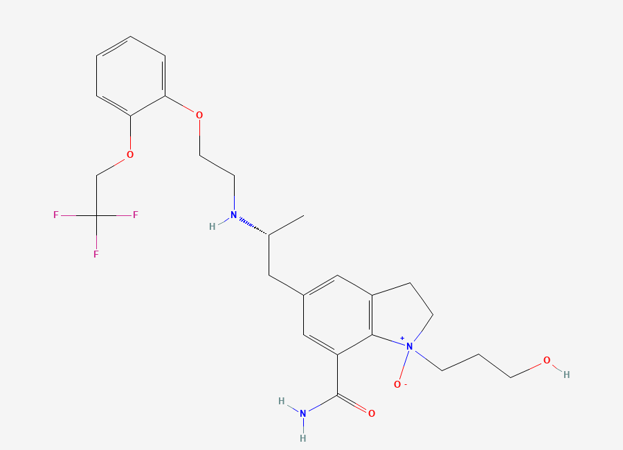Two-dimensional chemical structure of Silodosin N-Oxide, CAS 2361272-05-9