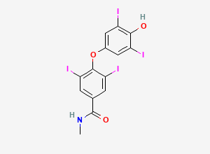 Two-dimensional chemical structure of Levothyroxine T4-Formic Acid N-Methyl Amide, CAS 2088032-78-2