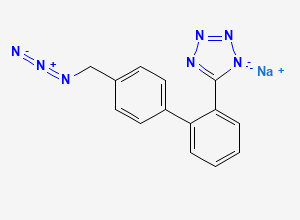 Two-dimensional chemical structure of sodium 5-(4'-(azidomethyl)-[1,1'-biphenyl]-2-yl)tetrazol-1-ide, CAS 1145664-35-2